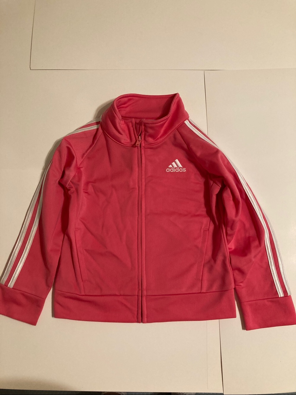 adidas Hot Pink Track Jacket with White Stripes